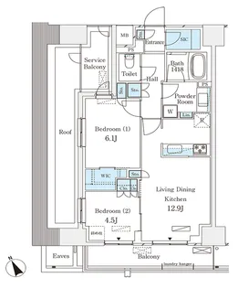 パークナードフィット南青山GARDEN【8階】の間取り