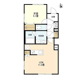 ウェルスクエアイズム文京小日向【2階】の間取り
