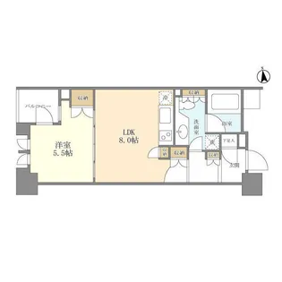シティハウス東京新橋【7階】の間取り