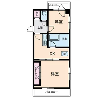 ダイヤモンドレジデンス白河【4階】の間取り