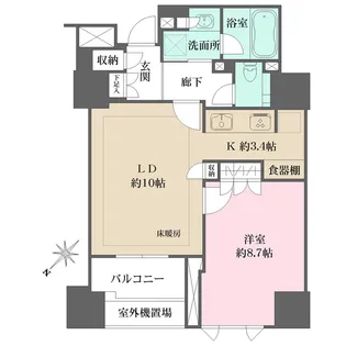 ザ・パークハウス千代田麹町【7階】の間取り