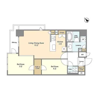 ライトテラス蔵前【12階】の間取り