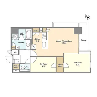 ライトテラス蔵前【12階】の間取り