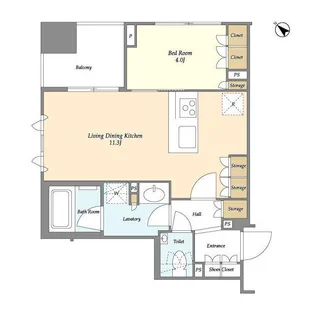 ドゥーエ月島Ⅱ【6階】の間取り