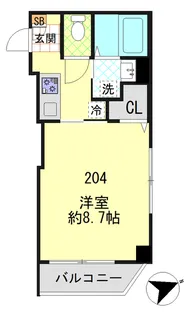 エステ浅草壱番館【2階】の間取り