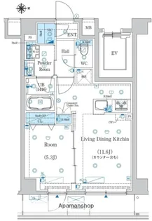 東京都墨田区石原1丁目【マンション】の間取り