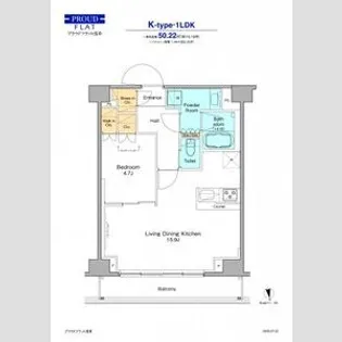 プラウドフラット浅草【8階】の間取り