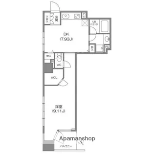 1DKの間取り画像