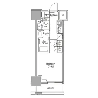 ザ・パークハビオ新御徒町【7階】の間取り