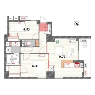 アブレスト動坂【7階】の間取り