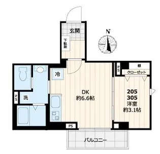 ディアコート住吉【205号室号室】の間取り