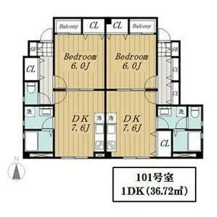 ネモコーポ【1階】の間取り