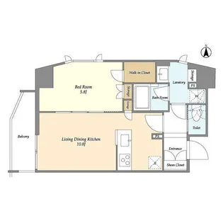 CASSIA上野入谷【2階】の間取り