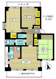 サン戸越【5階】の間取り