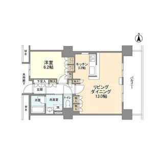 豊洲シエルタワー【18階】の間取り