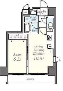 コンパル汐留【11階】の間取り