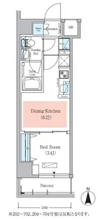 アーバネックス菊川Ⅱ【7階】の間取り