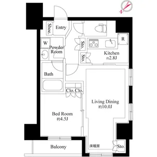 グランスイート銀座レスティモナーク【5階】の間取り