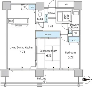 セルリアンホームズ勝どき【25階】の間取り