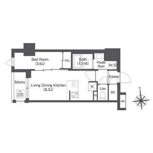 ディームス上野御徒町【4階】の間取り