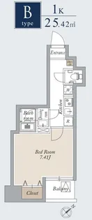 グランカーサ上野入谷【14階】の間取り