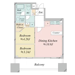 市ヶ谷スクエアレジデンス【11階】の間取り