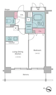 レジディア神田東【6階】の間取り