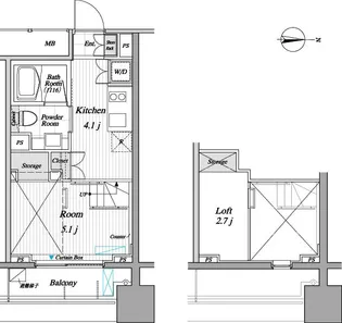 レジディア錦糸町Ⅱ【2階】の間取り