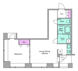 レジディアタワー麻布十番【5階】の間取り
