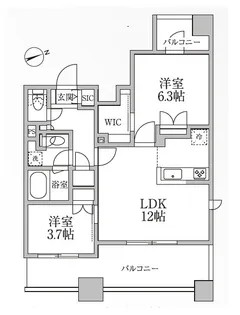 レジディア新御徒町Ⅱ【9階】の間取り