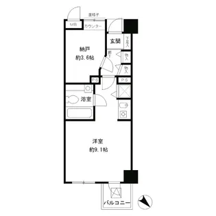 レジディア六本木檜町公園【1階】の間取り