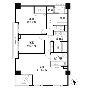 レジディア六本木檜町公園【4階】の間取り