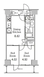 レジディア千駄木【4階】の間取り