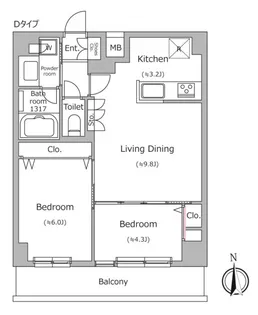 ドゥーエ南千住【5階】の間取り