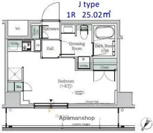 ONEROOFRESIDENCEKIBAEAST【3階】の間取り