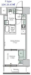 ONEROOFRESIDENCEKIBAEAST【9階】の間取り