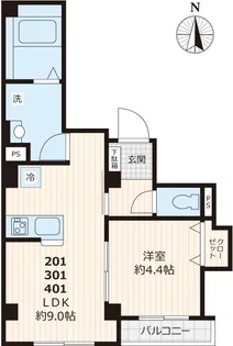 ソレイユ新大橋【301号室号室】の間取り