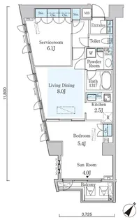 オーキッドレジデンス六本木【4階】の間取り