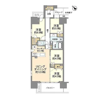 プラウドシティ越中島 アクアテラス棟【7階】の間取り