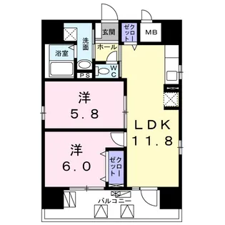 モン エール 西日暮里【10階】の間取り