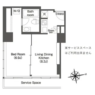 フロンティアレジデンスザタワー品川【11階】の間取り