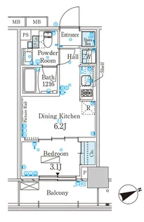 パークアクシス芝浦キャナル【3階】の間取り