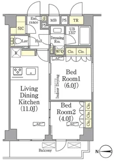 ザ・パークワンズ高輪【5階】の間取り