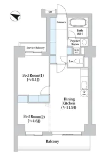 アーバンシティ音羽【11階】の間取り
