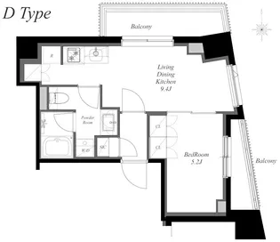 MINAMIAZABU NORTH【401号室号室】の間取り