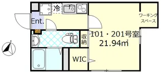 ルノン平井【1階】の間取り