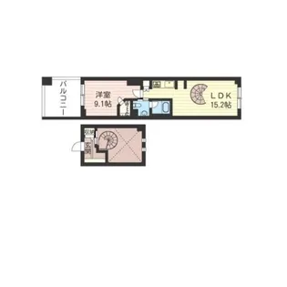 レジデンスシャルマン月島【7階】の間取り