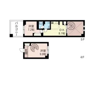 レジデンスシャルマン月島【4階】の間取り