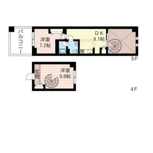 レジデンスシャルマン月島【4階】の間取り