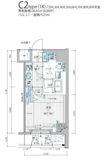メインステージ三ノ輪Ⅲ【504号室号室】の間取り